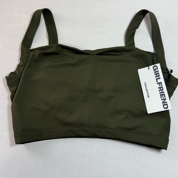 Girlfriend Collective Terrace Green Julia Cowl Neck Bra Size L - Picture 2 of 10